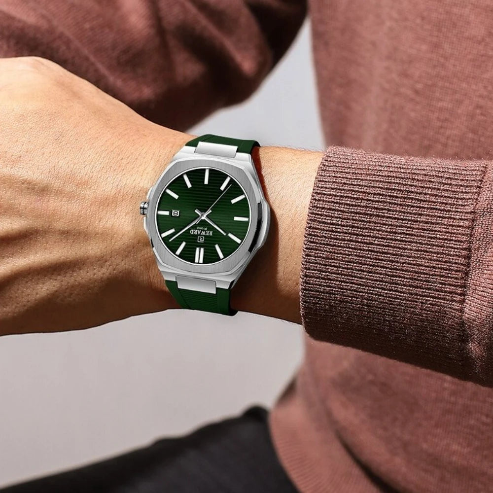 Reward 632829MCasual Sports Quartz Watch Silicone Strap Waterproof Calendar Luminous Watches for Men Montres Hommes Reloj Hombre