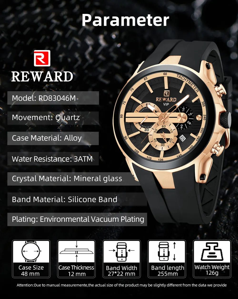 REWARD Watch for Men  Waterproof  Chronograph
