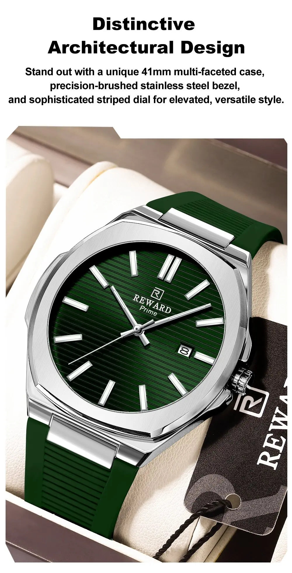 Reward 632829MCasual Sports Quartz Watch Silicone Strap Waterproof Calendar Luminous Watches for Men Montres Hommes Reloj Hombre