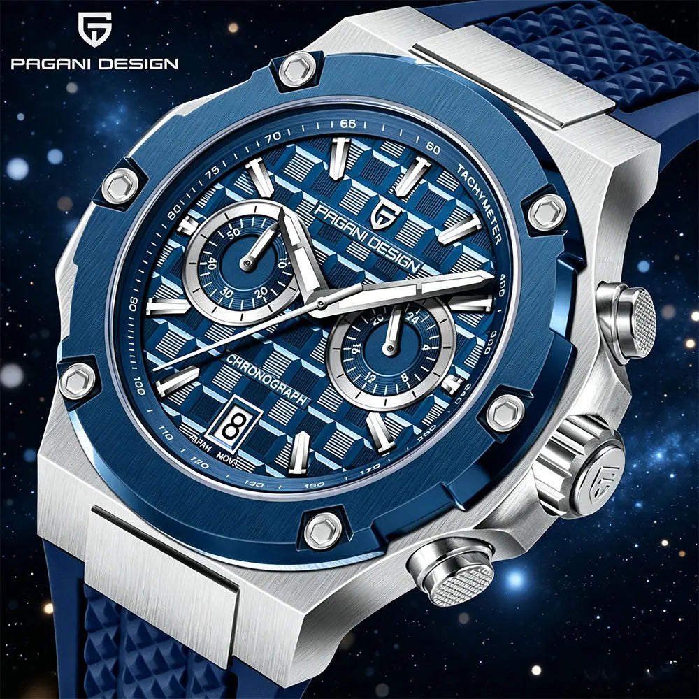 New PAGANI DESIGN Top Brand Men Watch Japan VK64 Quartz Watches Multi functional Chronograph Classic Luxury Wristwatch Men Gift