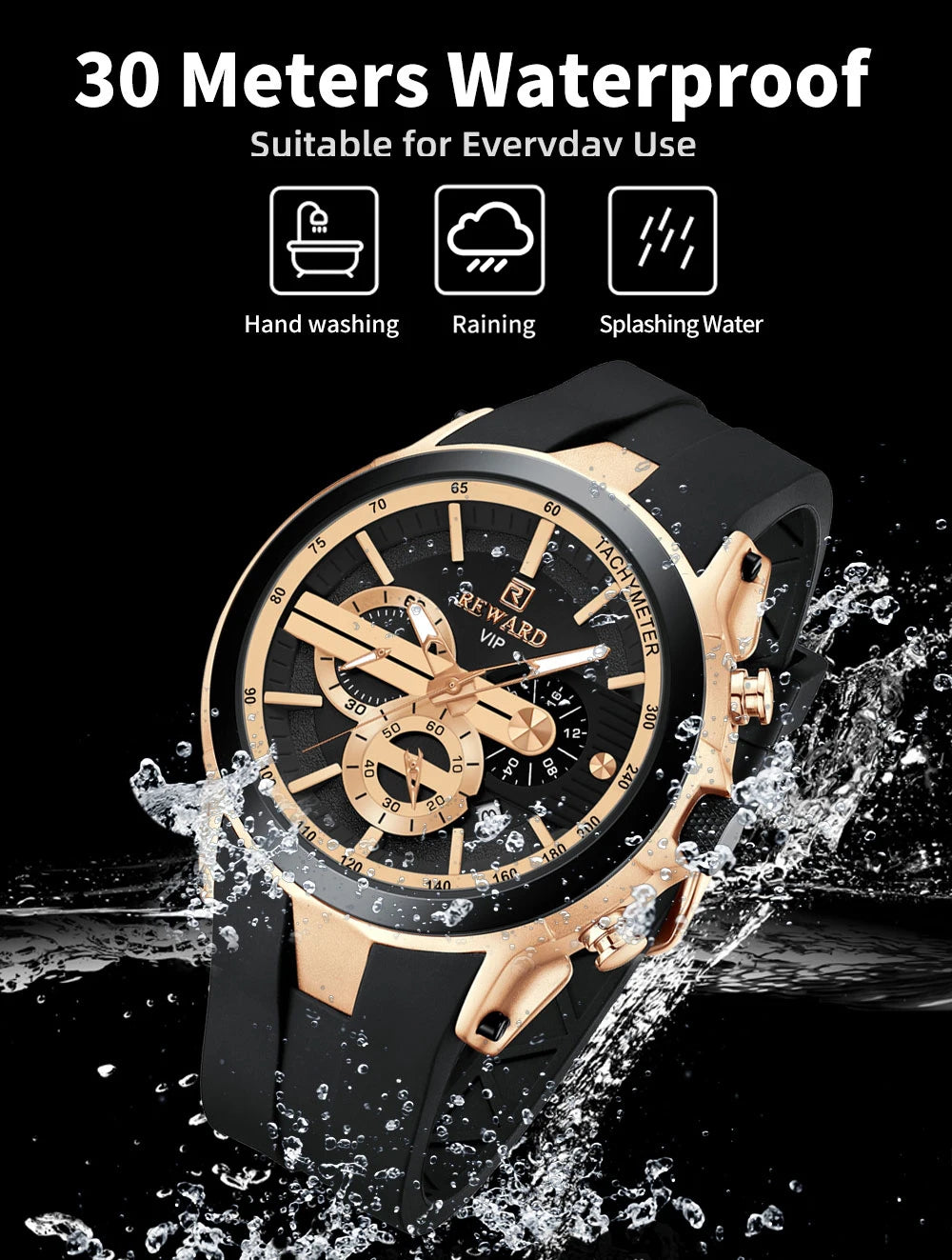 REWARD Watch for Men  Waterproof  Chronograph