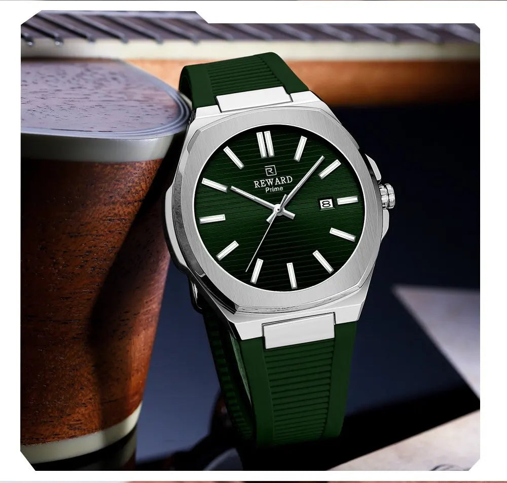 Reward 632829MCasual Sports Quartz Watch Silicone Strap Waterproof Calendar Luminous Watches for Men Montres Hommes Reloj Hombre